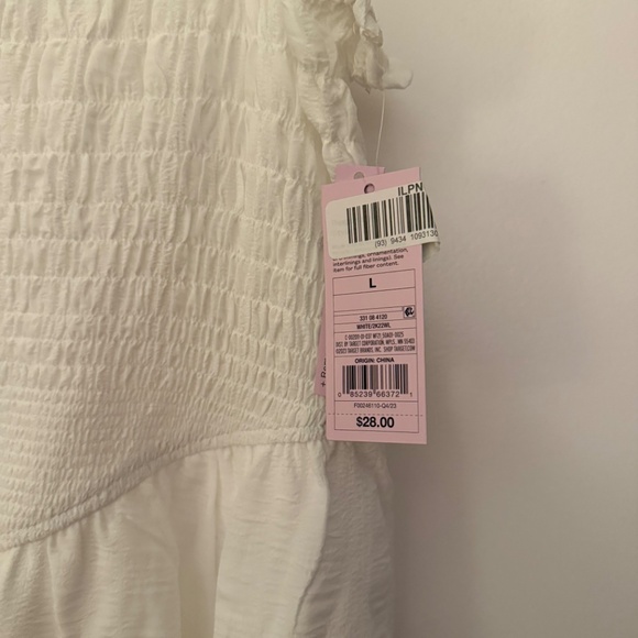 Wild fable smocked top white mini dress - Picture 4 of 4